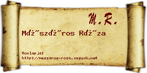 Mészáros Róza névjegykártya