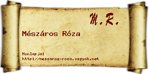 Mészáros Róza névjegykártya