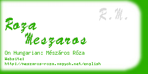roza meszaros business card